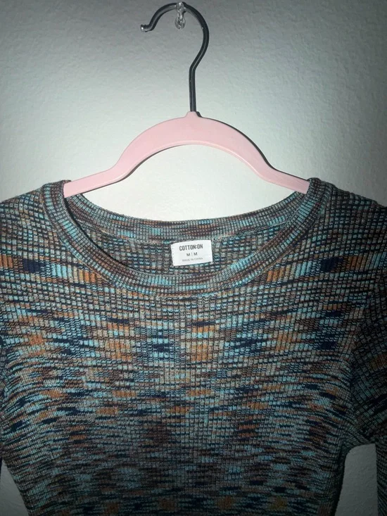 Cotton On Multicolor Long Sleeve Knit Midi Dress - Picture 2 of 5